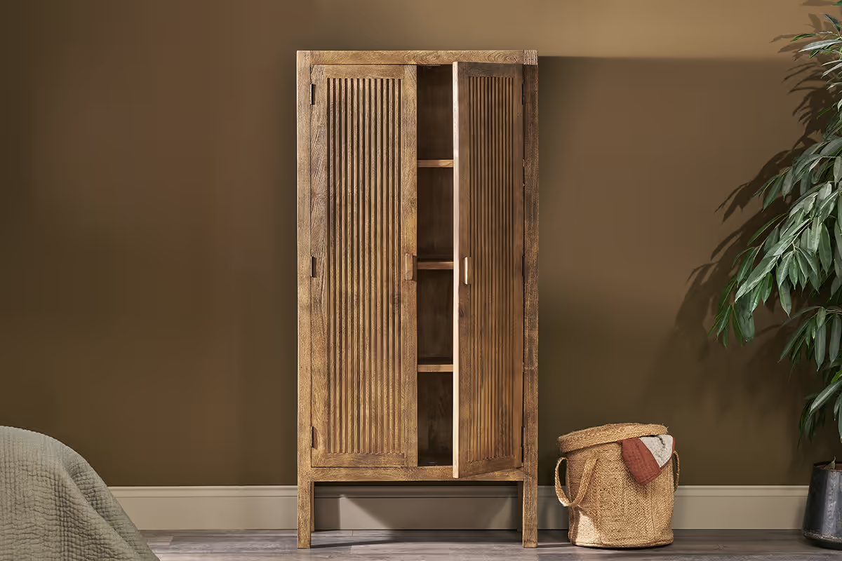 Nkuku - Yasha Reeded Mango Wood Cabinet