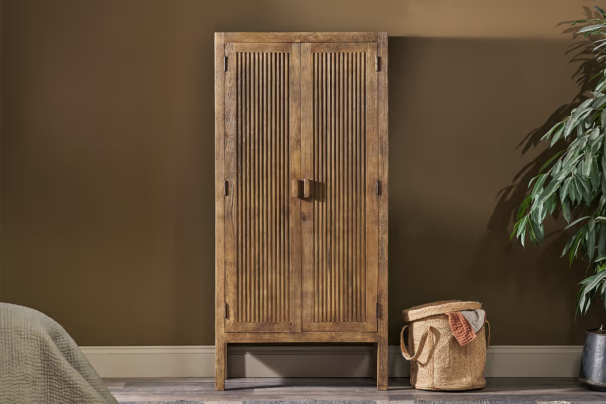 Nkuku - Yasha Reeded Mango Wood Cabinet
