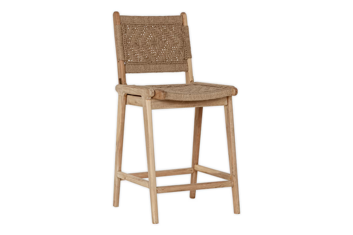 Nkuku - Vinay Woven Counter Chair - Natural