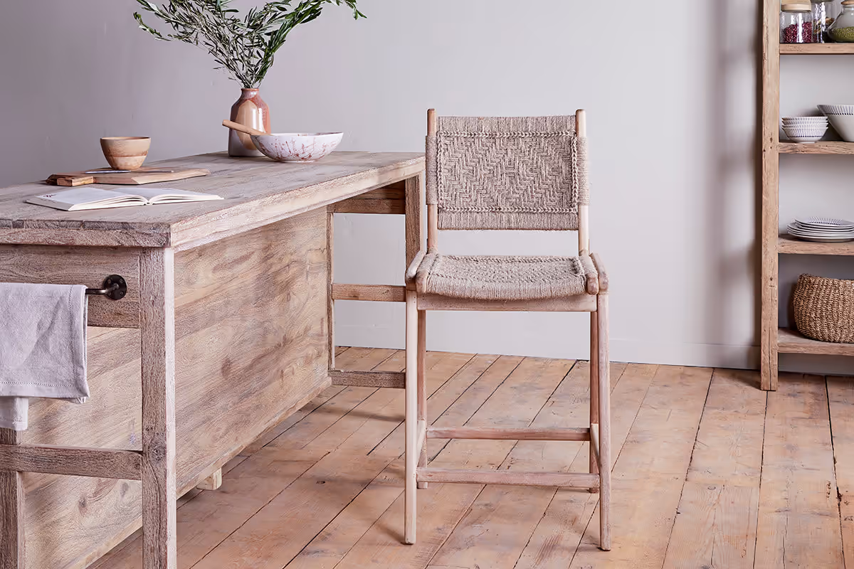 Nkuku - Vinay Woven Counter Chair - Natural