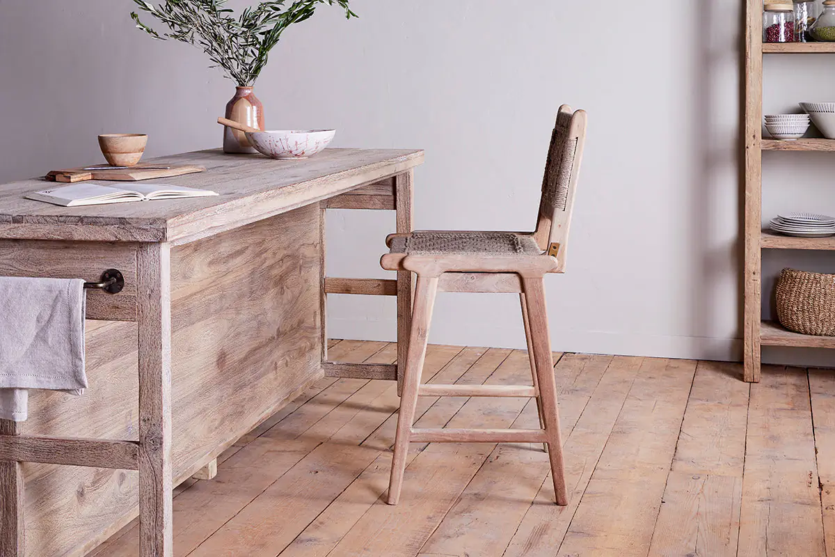 Nkuku - Vinay Woven Counter Chair - Natural