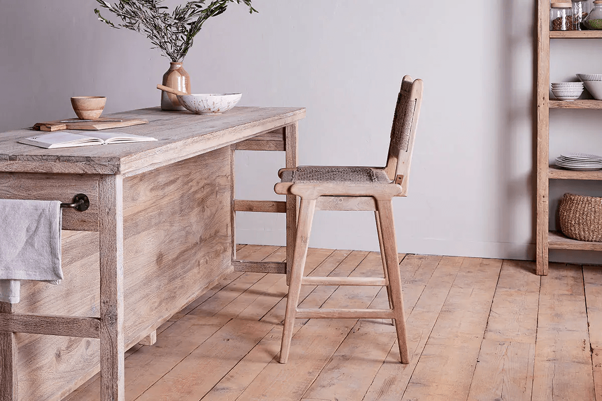 Nkuku - Vinay Woven Counter Chair - Natural