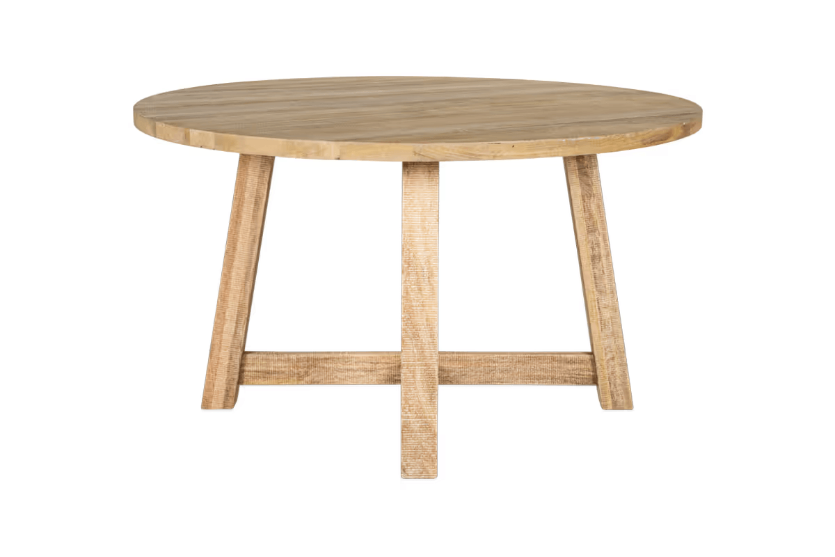 Nkuku - Indali Mango Wood Round Dining Table - Natural - Small
