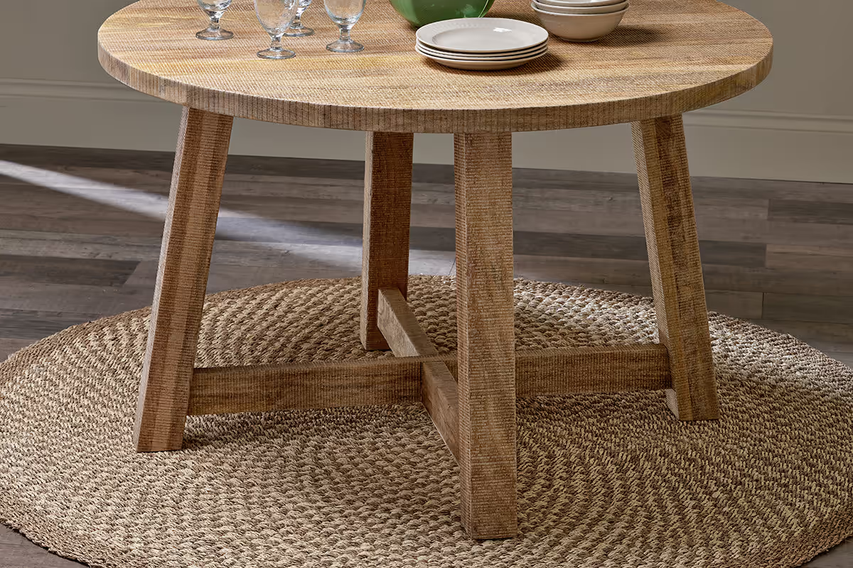 Nkuku - Indali Mango Wood Round Dining Table - Natural - Large