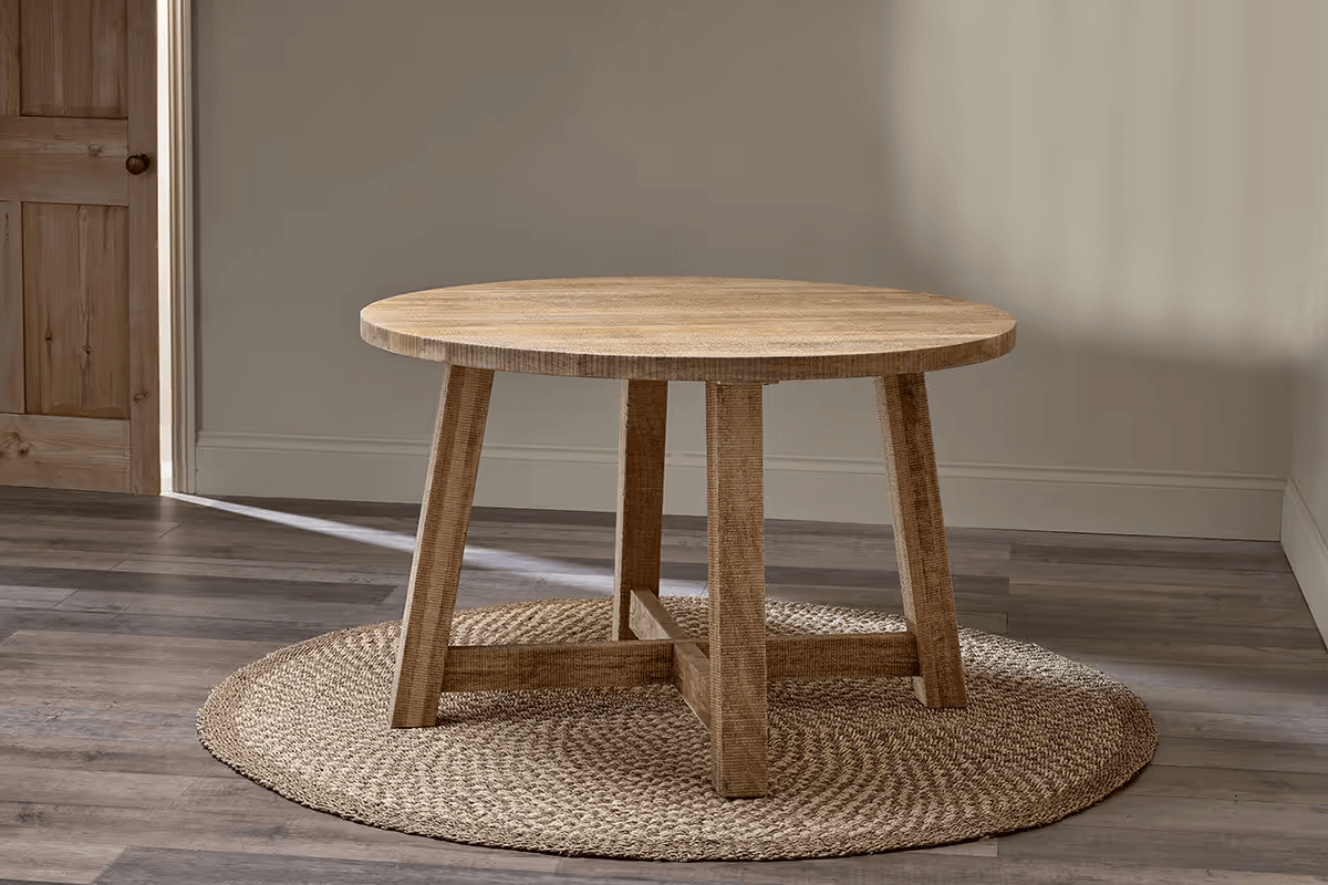 Nkuku - Indali Mango Wood Round Dining Table - Natural - Small