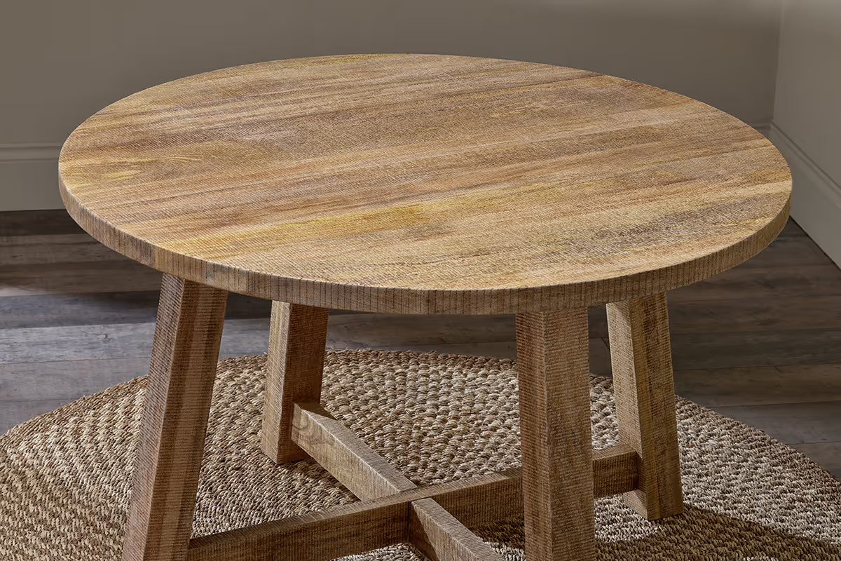 Nkuku - Indali Mango Wood Round Dining Table - Natural - Large