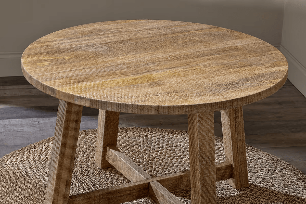 Nkuku - Indali Mango Wood Round Dining Table - Natural - Large