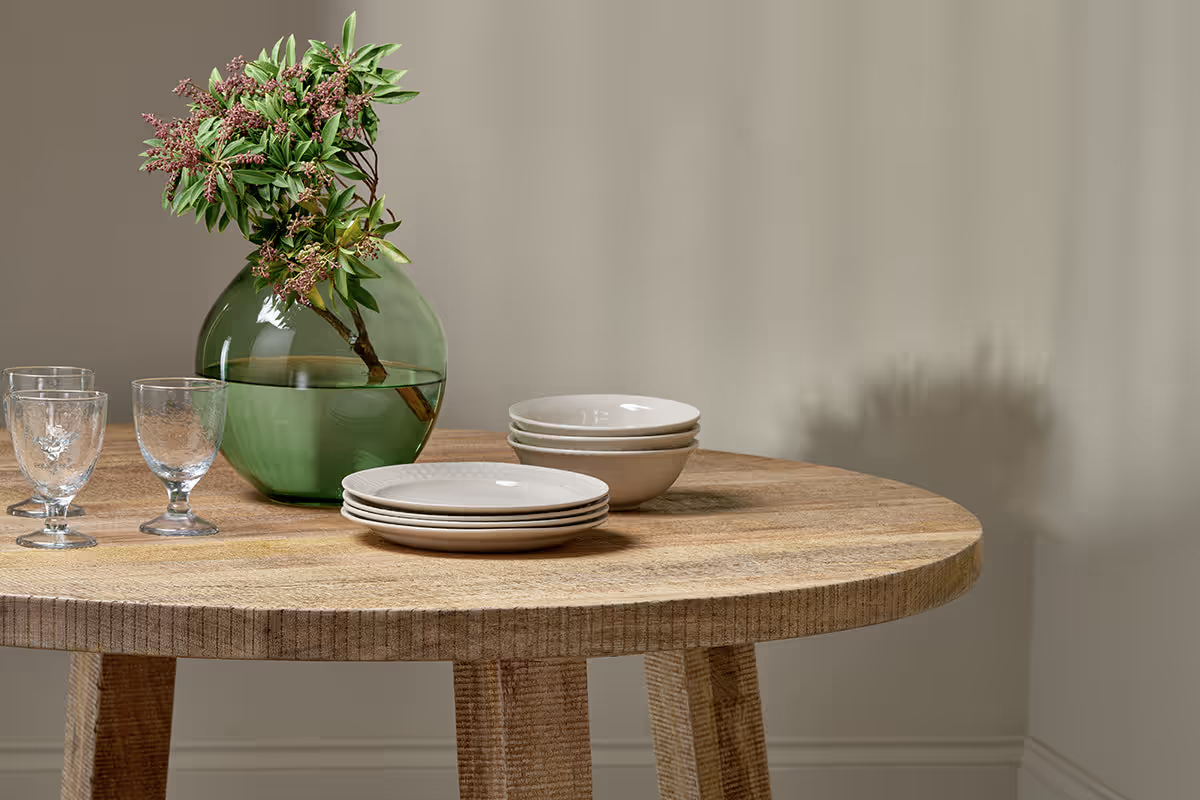 Nkuku - Indali Mango Wood Round Dining Table - Natural - Large