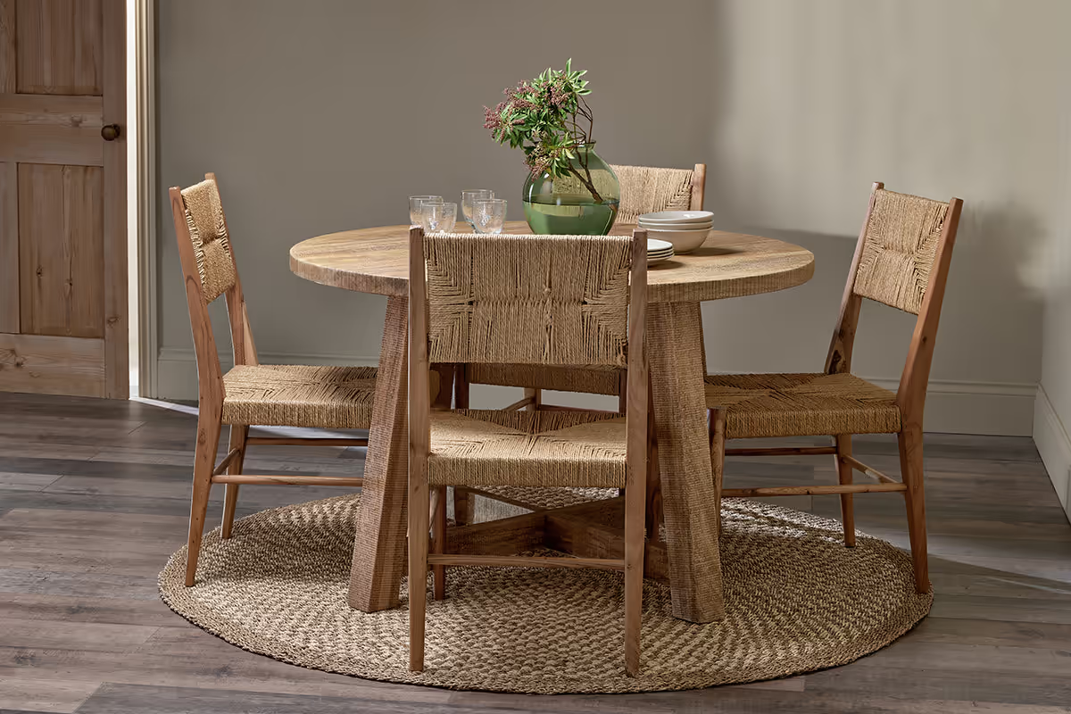 Nkuku - Indali Mango Wood Round Dining Table - Natural - Large