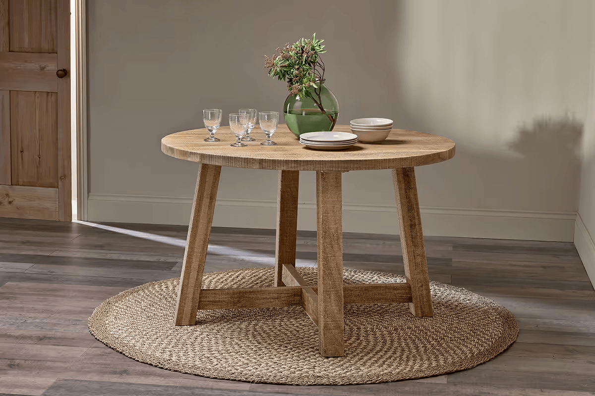 Nkuku - Indali Mango Wood Round Dining Table - Natural - Small