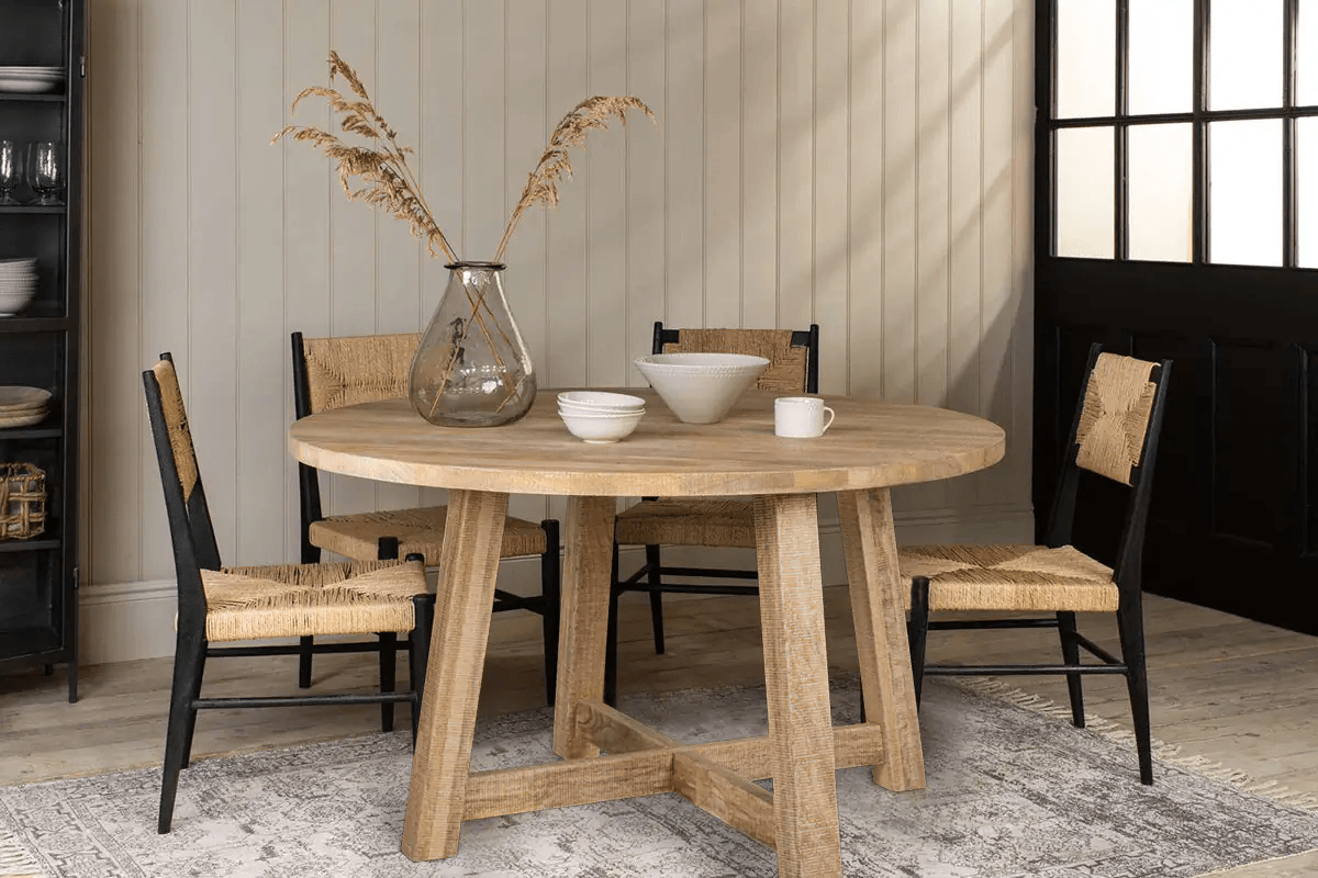 Nkuku - Indali Mango Wood Round Dining Table - Natural - Large