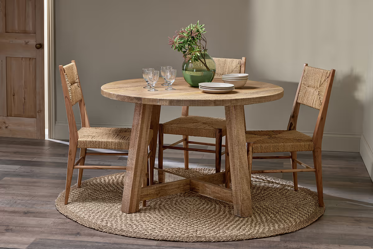 Nkuku - Indali Mango Wood Round Dining Table - Natural - Large