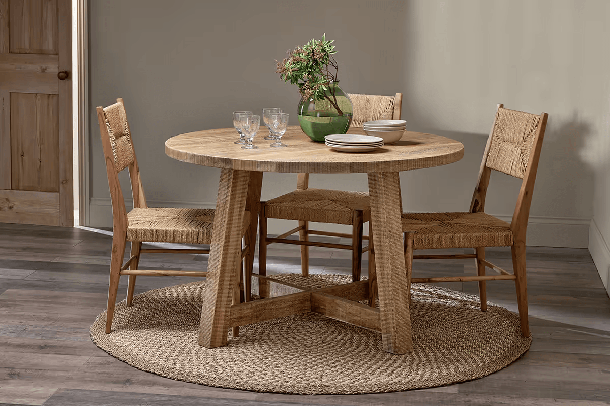 Nkuku - Indali Mango Wood Round Dining Table - Natural - Large