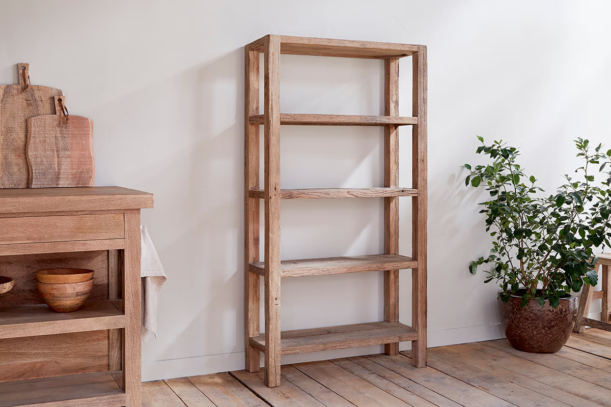 Nkuku - Ibo Reclaimed Wood Shelf - Natural - Wide