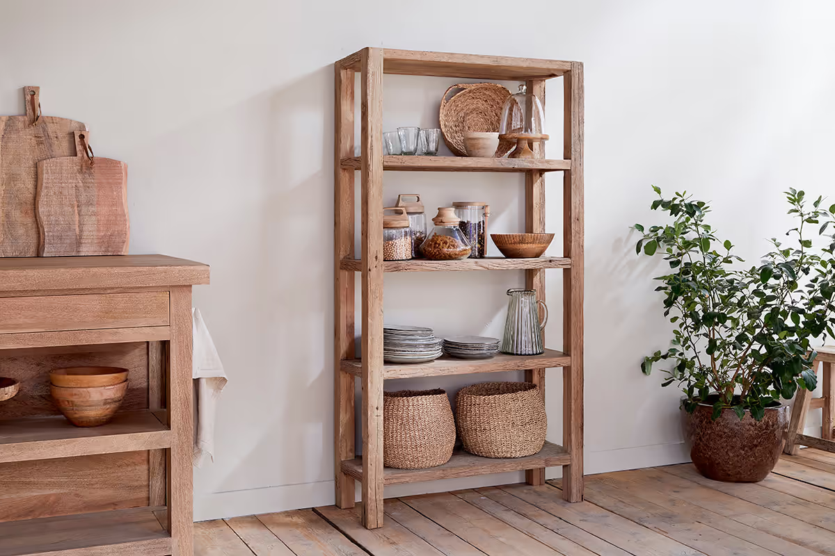 Nkuku - Ibo Reclaimed Wood Shelf - Natural - Wide