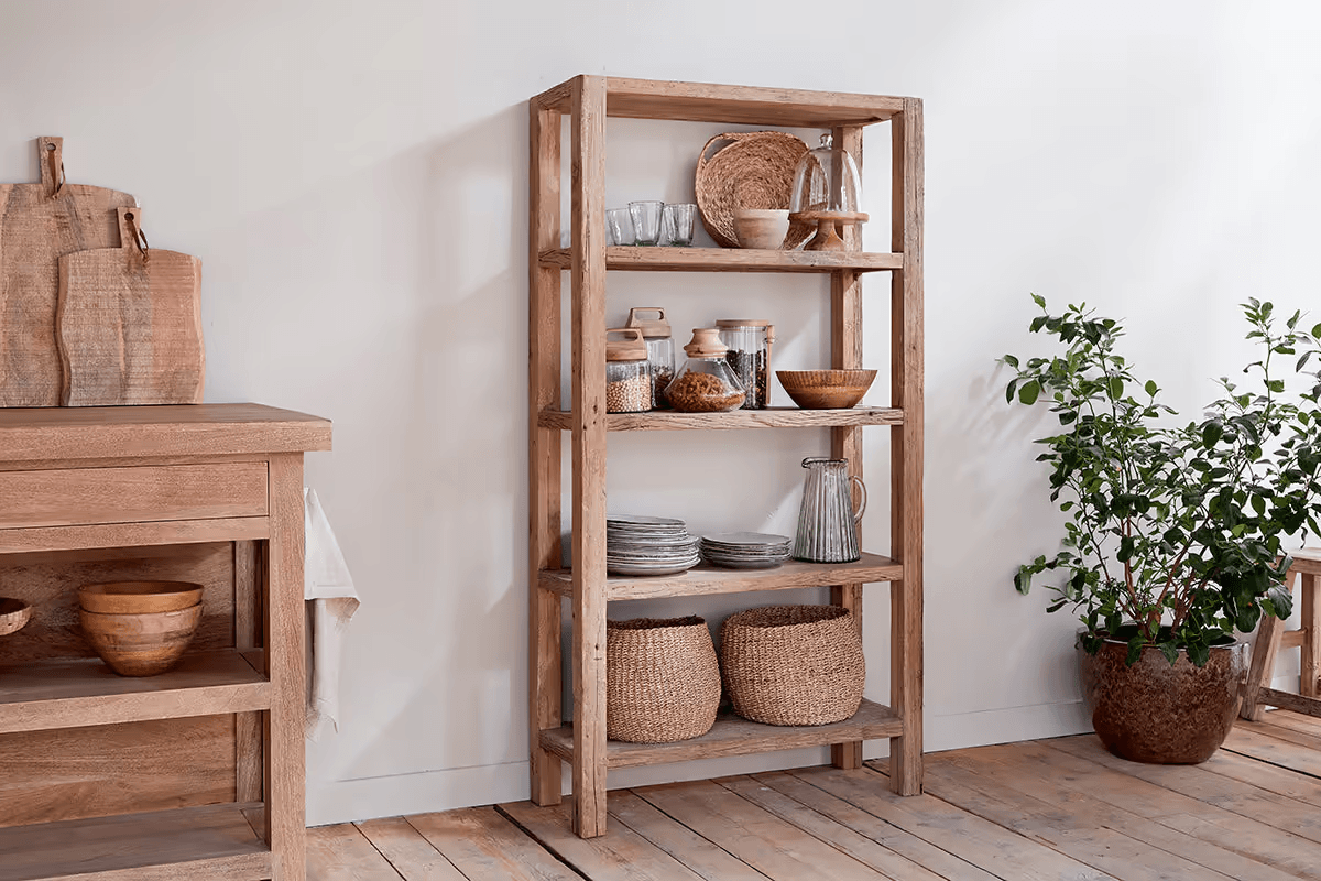 Nkuku - Ibo Reclaimed Wood Shelf - Natural - Wide