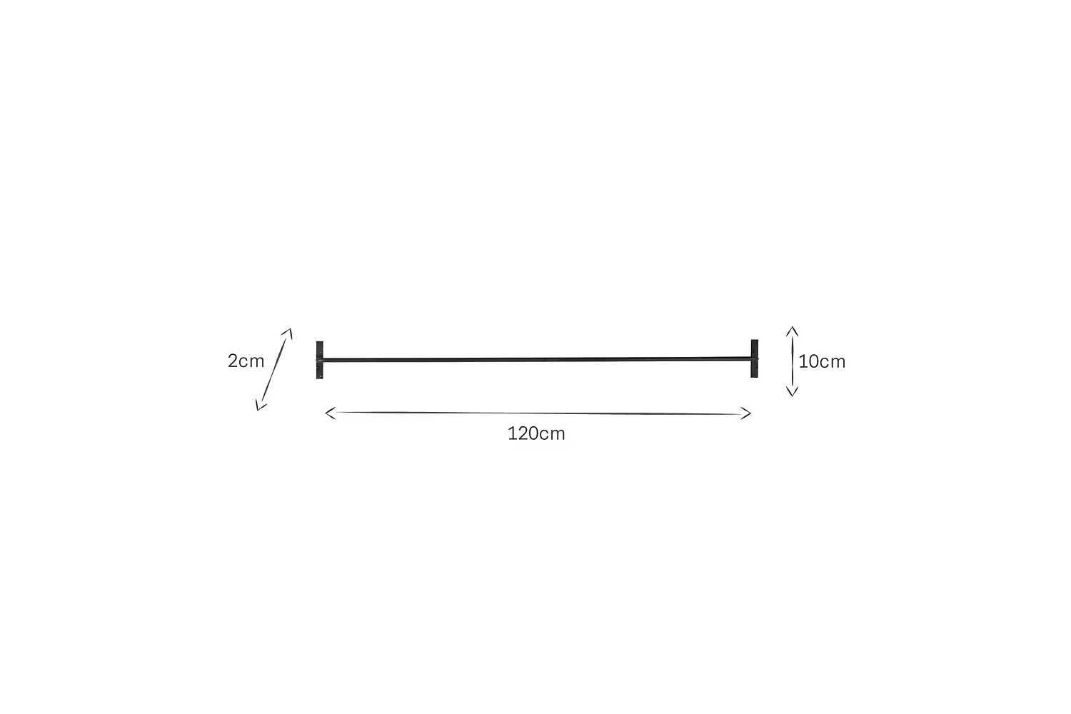 Nkuku - Laila Hanging Rail - Iron - Medium 120cm