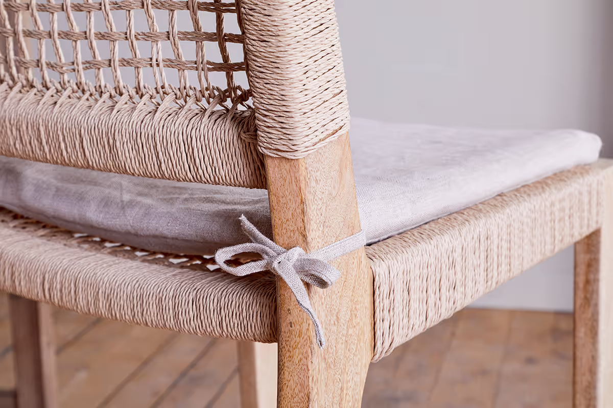 Nkuku - Aamani Mango Wood & Cord Counter Chair - Natural