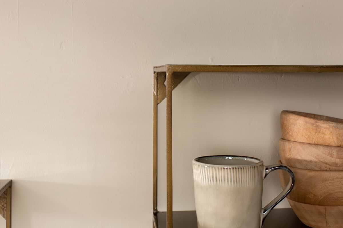 Nkuku - Meghana Iron Shelf With Hooks - Wide