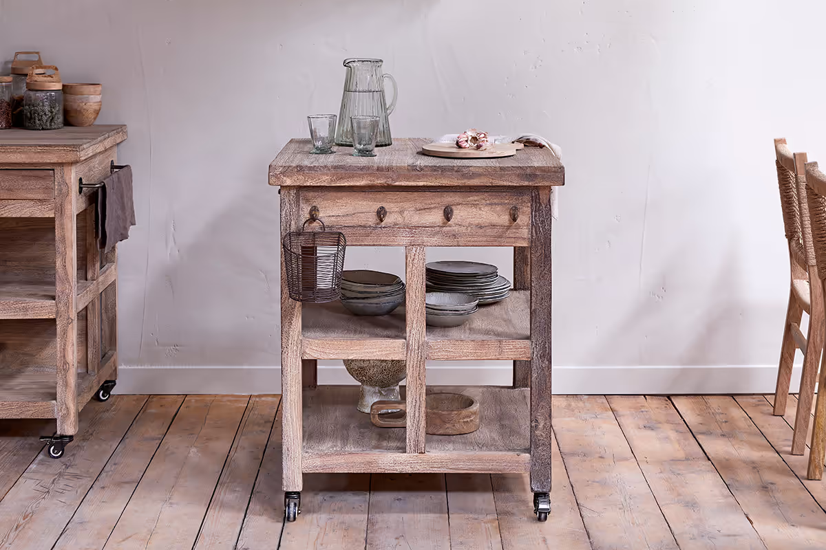 Nkuku - Tivu Reclaimed Wood Butchers Block - Natural