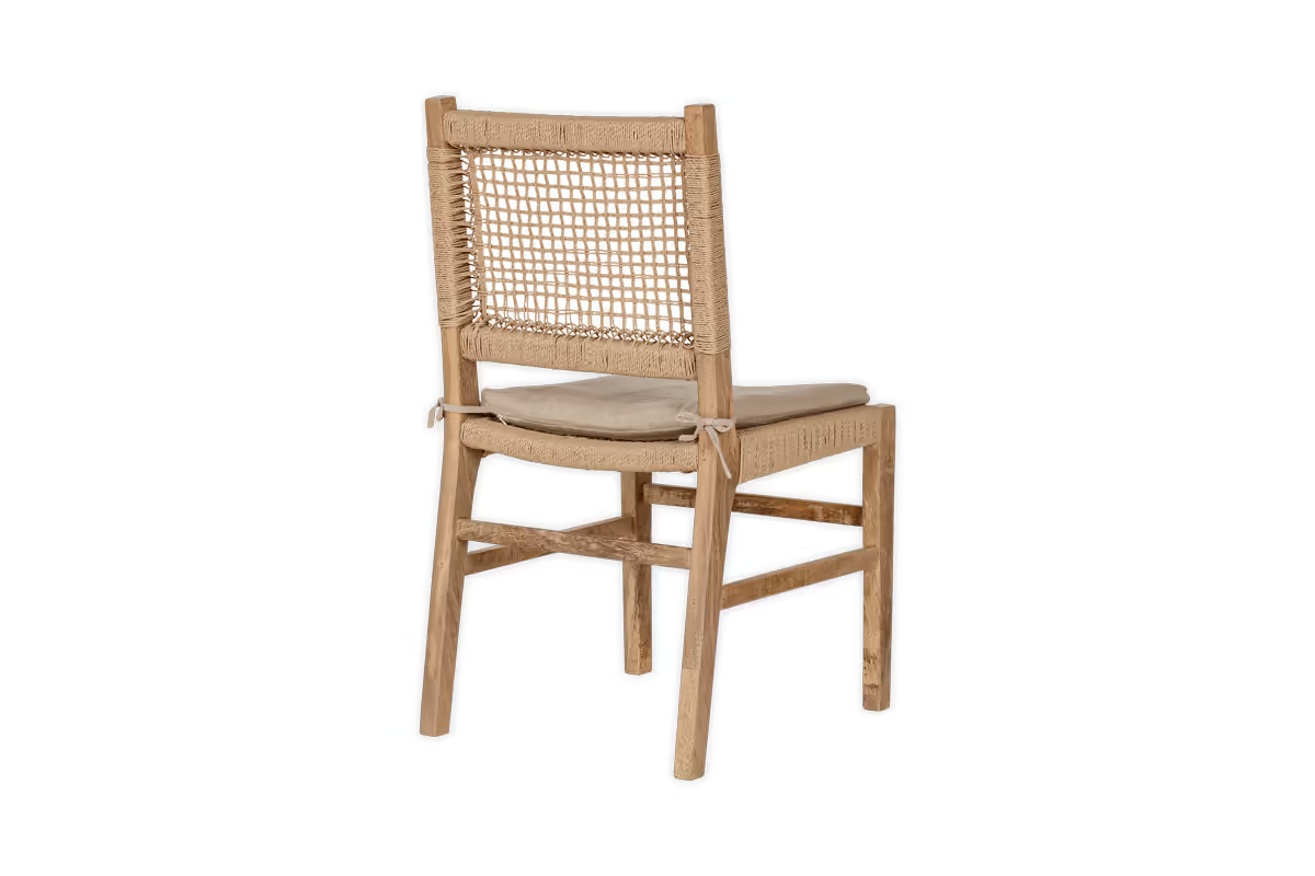 Nkuku - Aamani Mango Wood & Cord Dining Chair - Natural