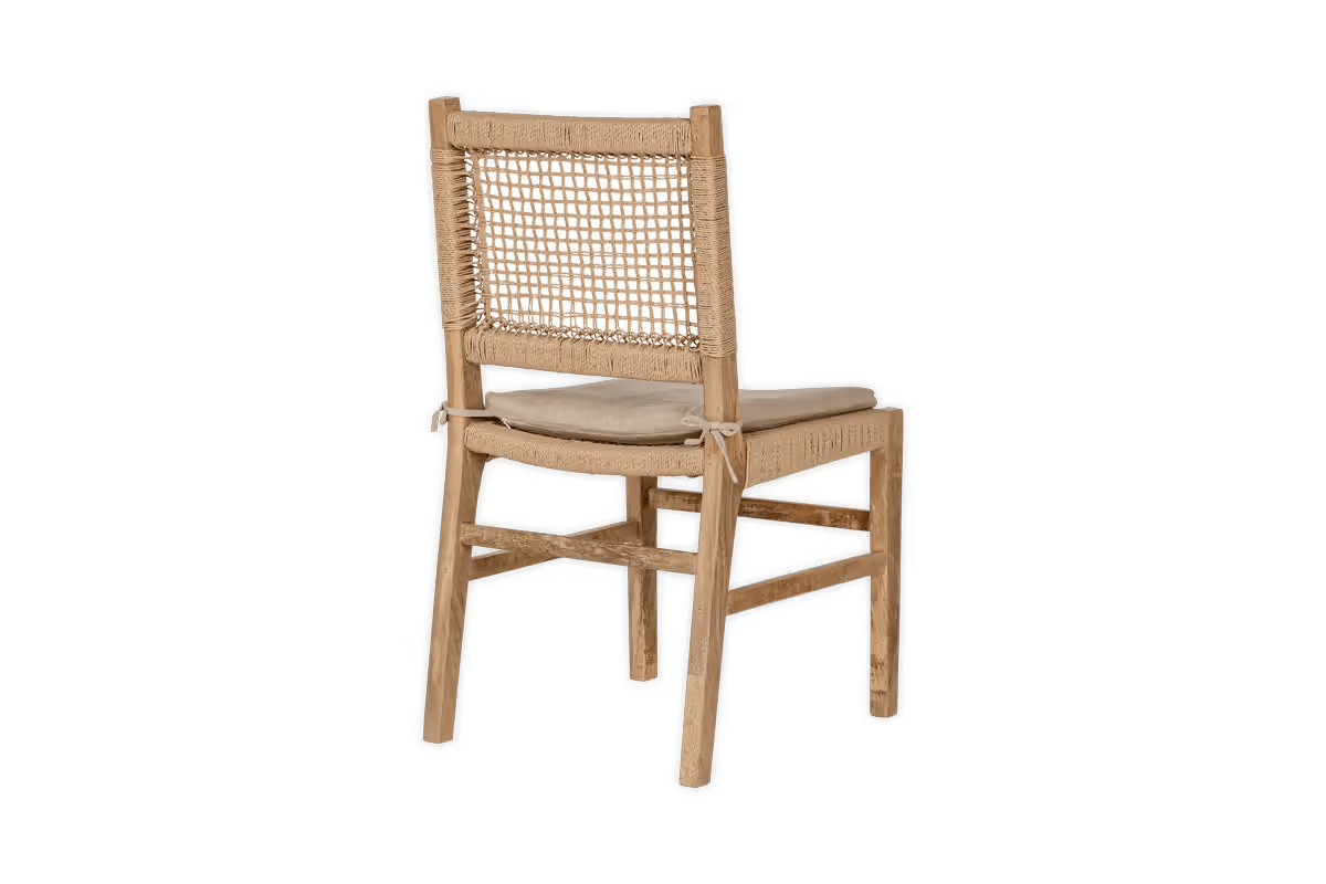 Nkuku - Aamani Mango Wood & Cord Dining Chair - Natural
