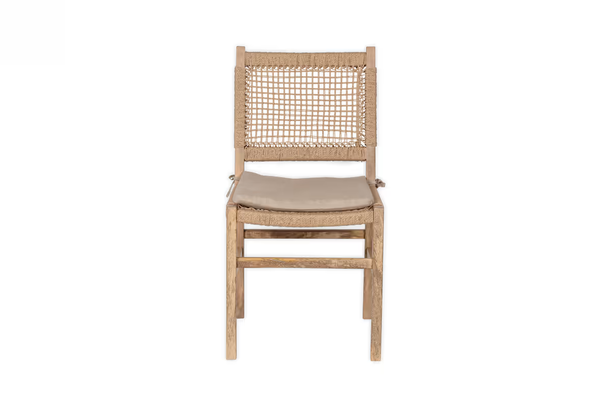 Nkuku - Aamani Mango Wood & Cord Dining Chair - Natural
