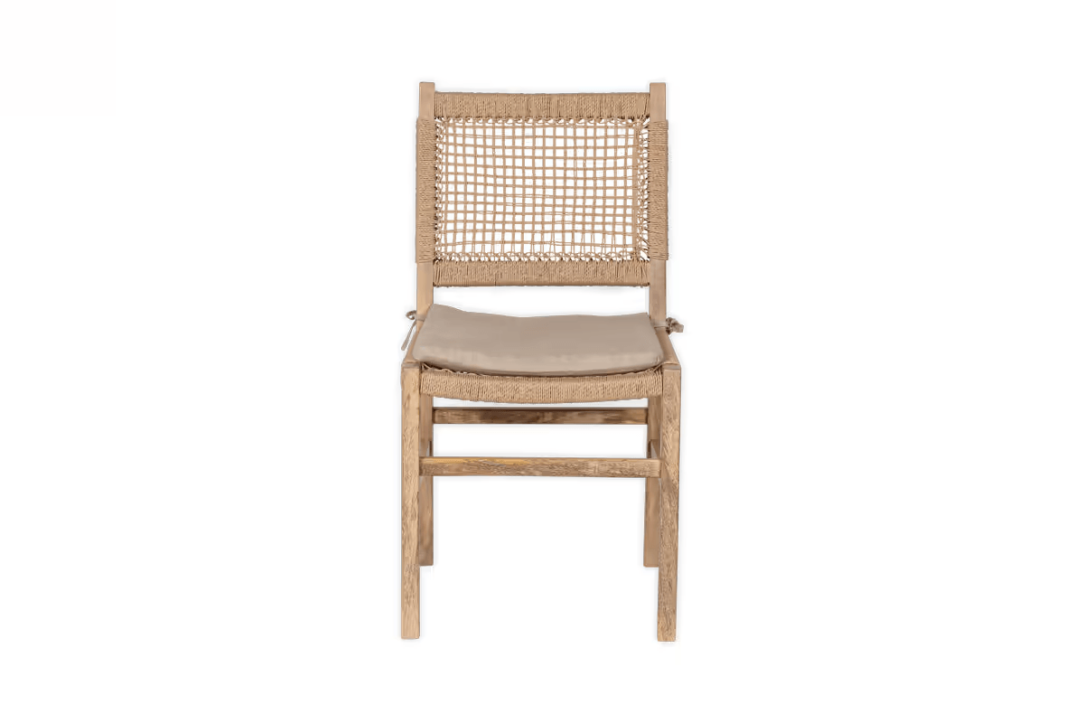 Nkuku - Aamani Mango Wood & Cord Dining Chair - Natural