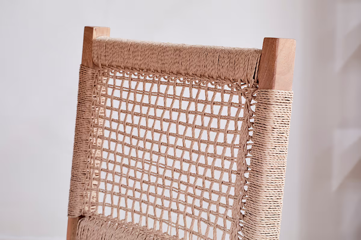 Nkuku - Aamani Mango Wood & Cord Dining Chair - Natural