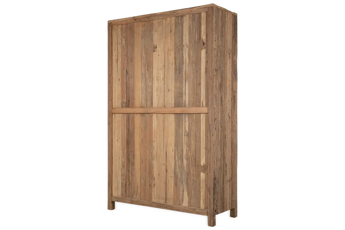 Nkuku - Ibo Reclaimed Wooden Slatted Cabinet – Natural - Large