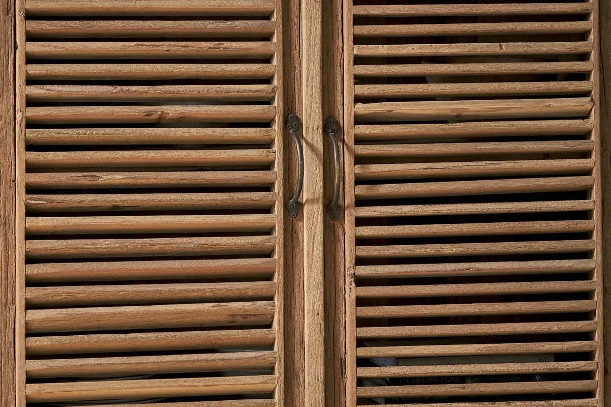 Nkuku - Ibo Reclaimed Wooden Slatted Cabinet – Natural - Large