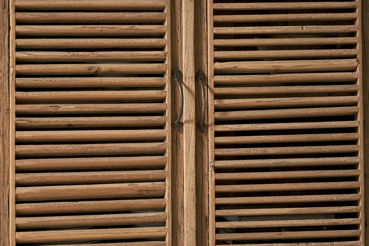 Nkuku - Ibo Reclaimed Wooden Slatted Cabinet – Natural - Large