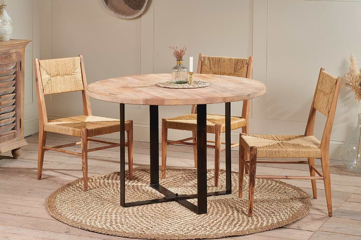 Nkuku - Fia Mango Wood Round Dining Table