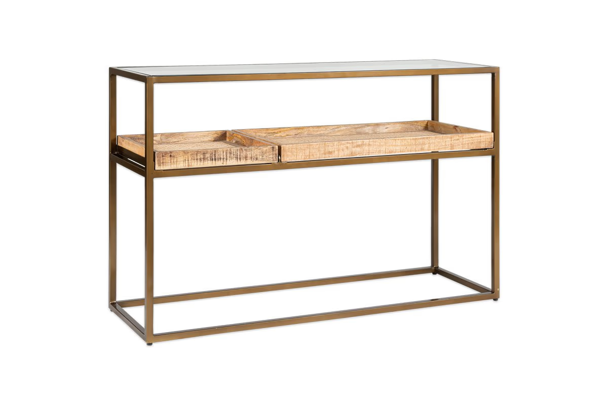 Nkuku - Luzon Iron & Mango Wood Display Console Table