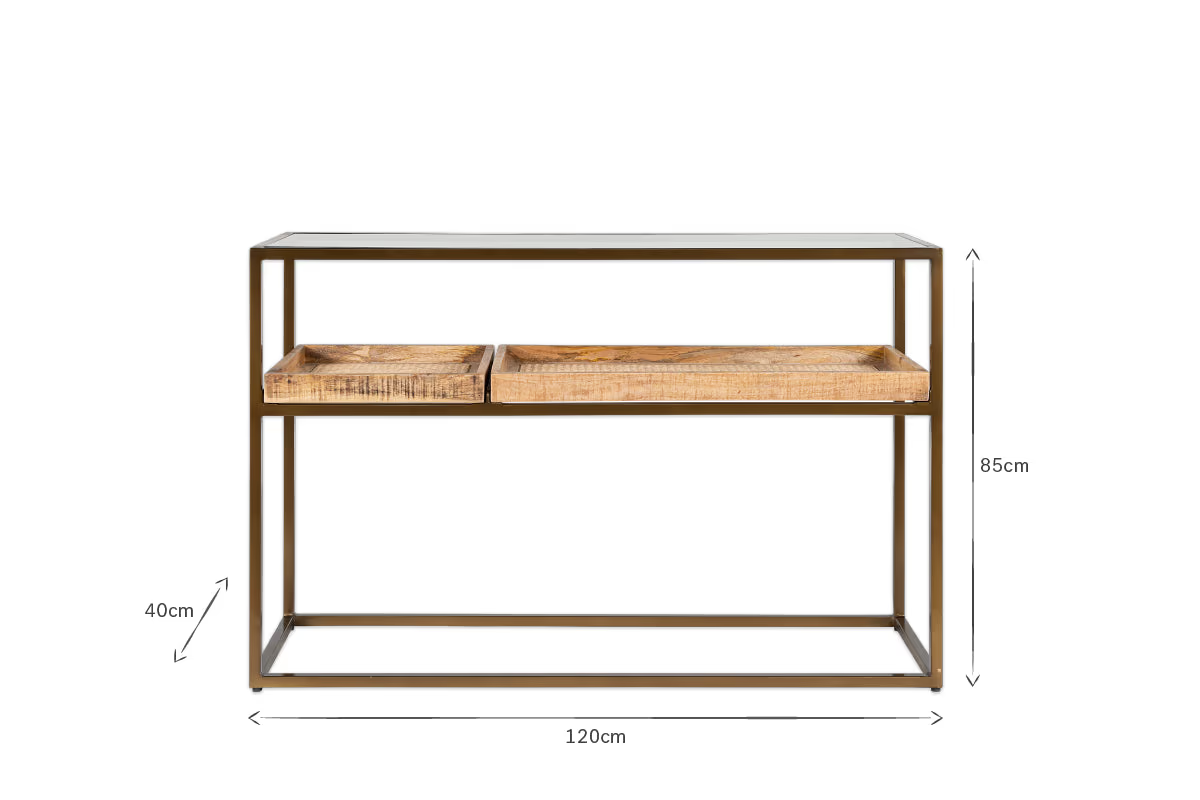 Nkuku - Luzon Iron & Mango Wood Display Console Table