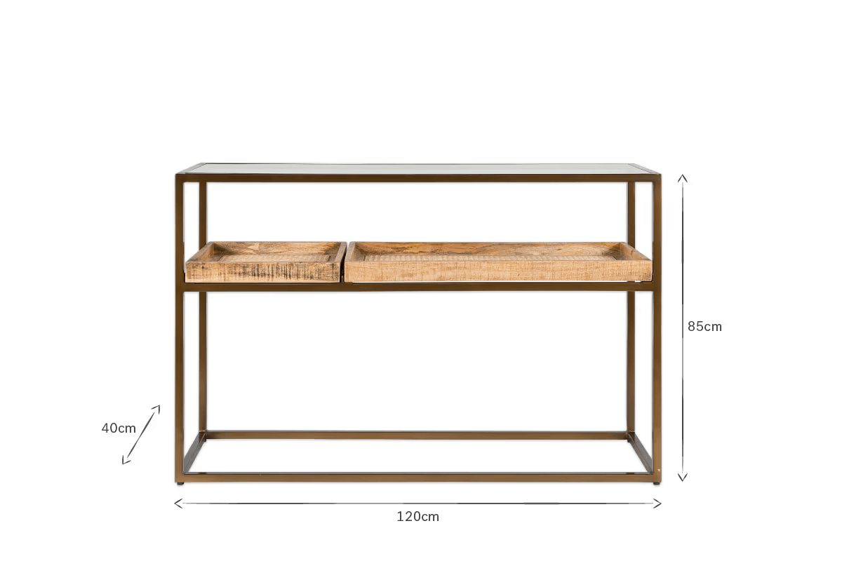 Nkuku - Luzon Iron & Mango Wood Display Console Table