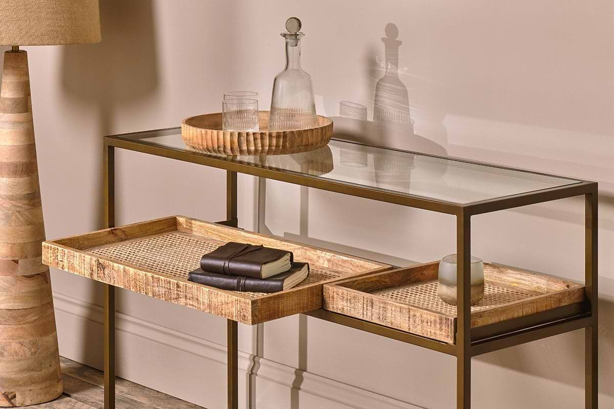 Nkuku - Luzon Iron & Mango Wood Display Console Table