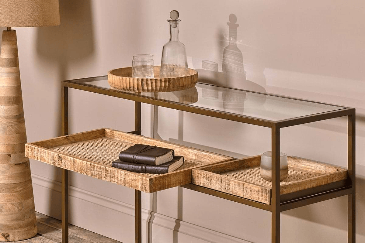 Nkuku - Luzon Iron & Mango Wood Display Console Table