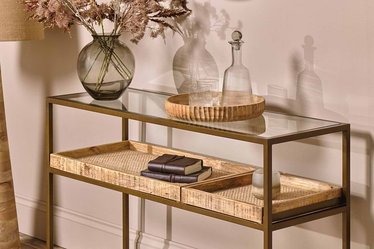 Nkuku - Luzon Iron & Mango Wood Display Console Table