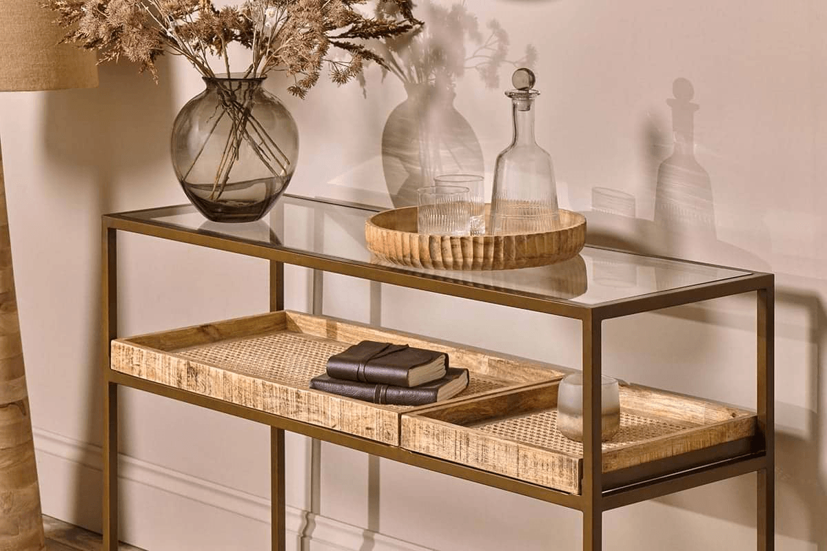 Nkuku - Luzon Iron & Mango Wood Display Console Table