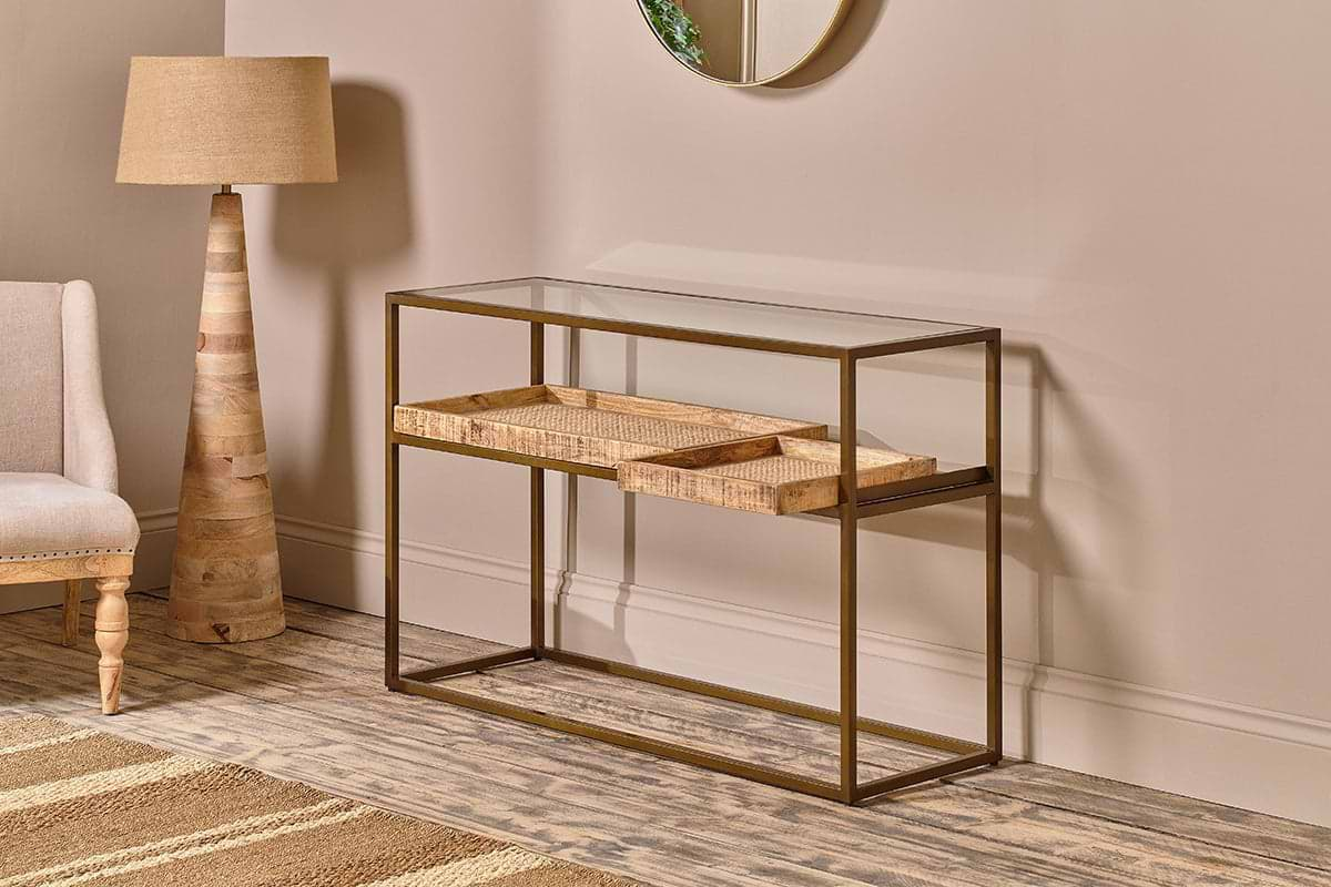 Nkuku - Luzon Iron & Mango Wood Display Console Table
