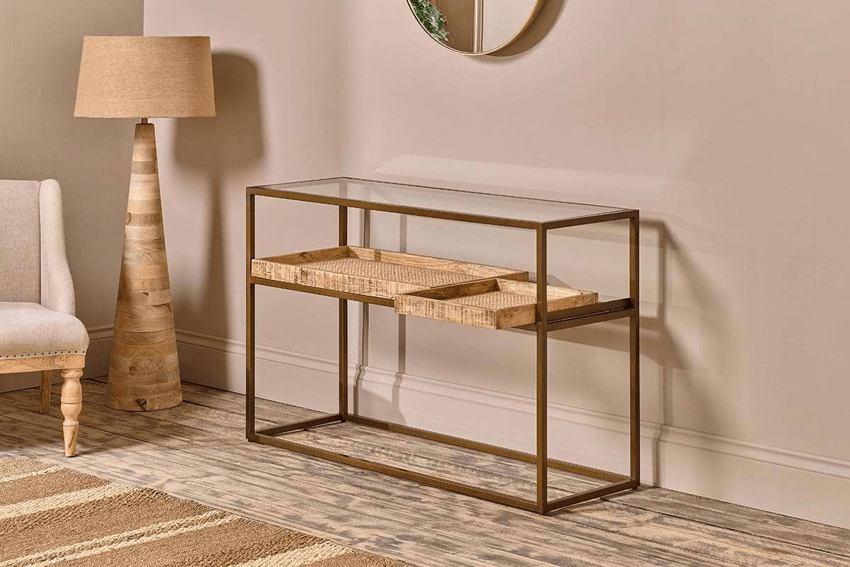 Nkuku - Luzon Iron & Mango Wood Display Console Table