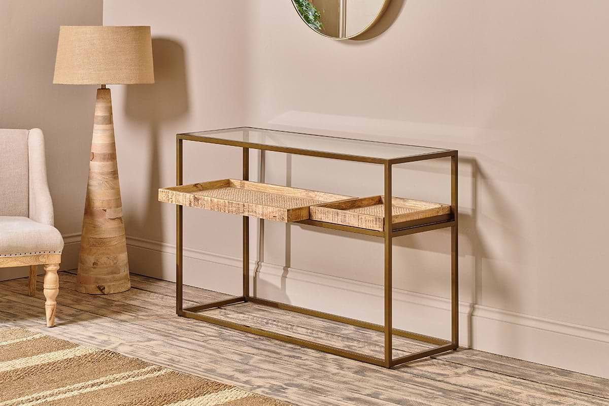 Nkuku - Luzon Iron & Mango Wood Display Console Table