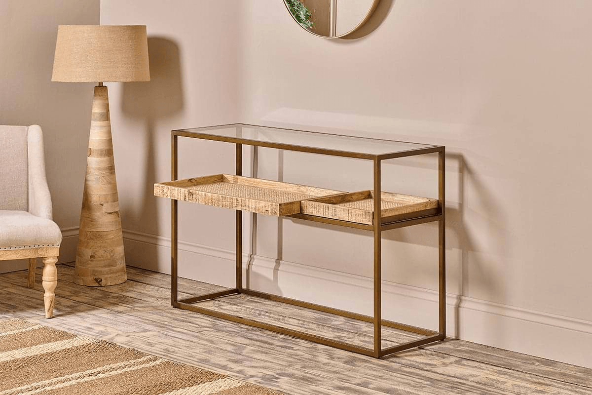 Nkuku - Luzon Iron & Mango Wood Display Console Table