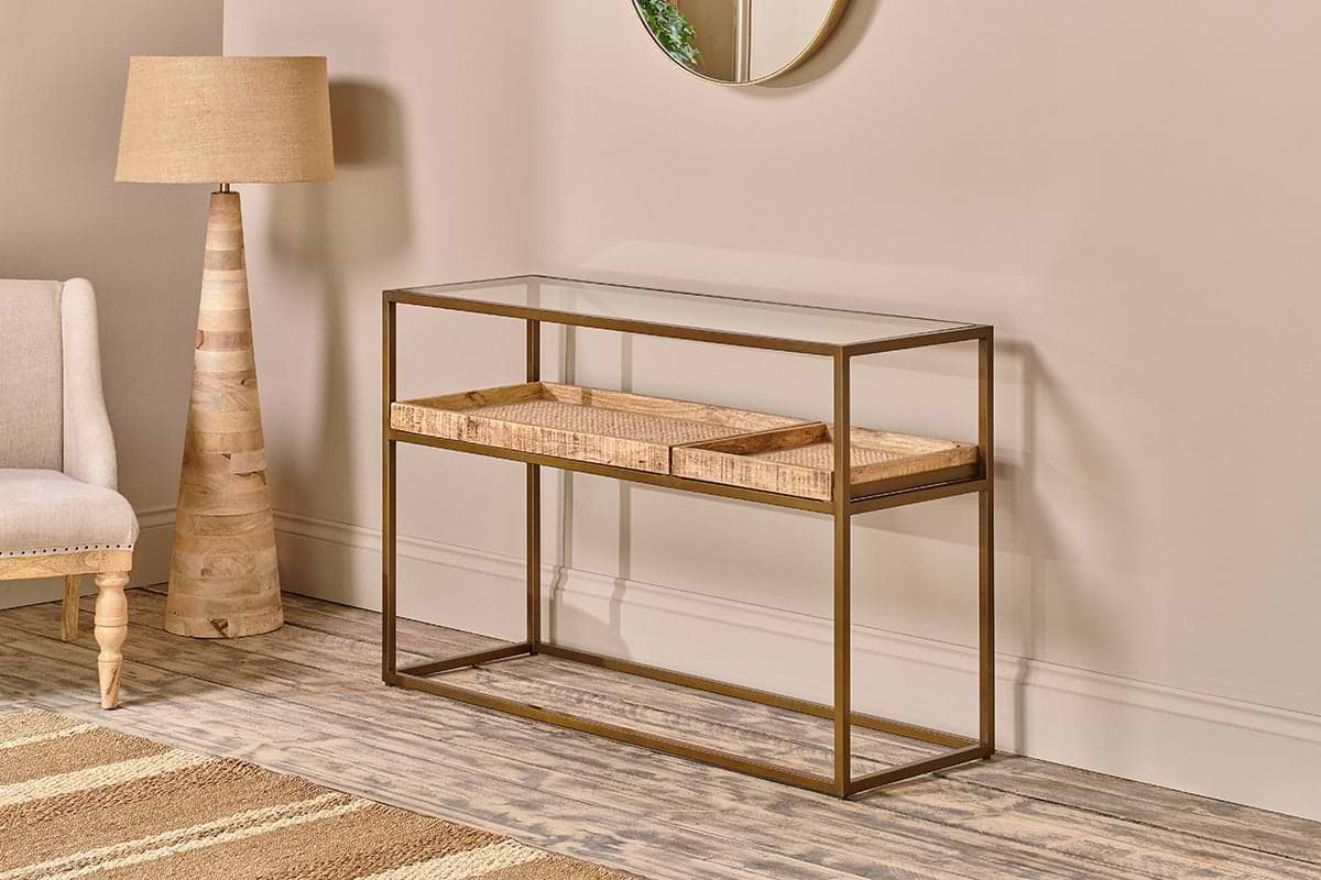Nkuku - Luzon Iron & Mango Wood Display Console Table