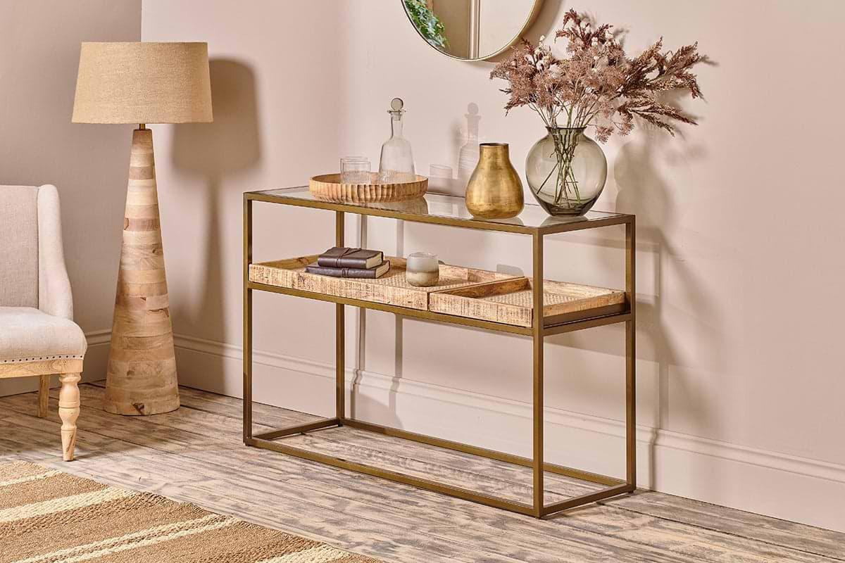 Nkuku - Luzon Iron & Mango Wood Display Console Table