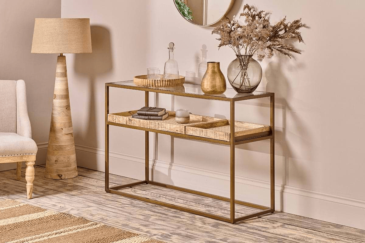 Nkuku - Luzon Iron & Mango Wood Display Console Table