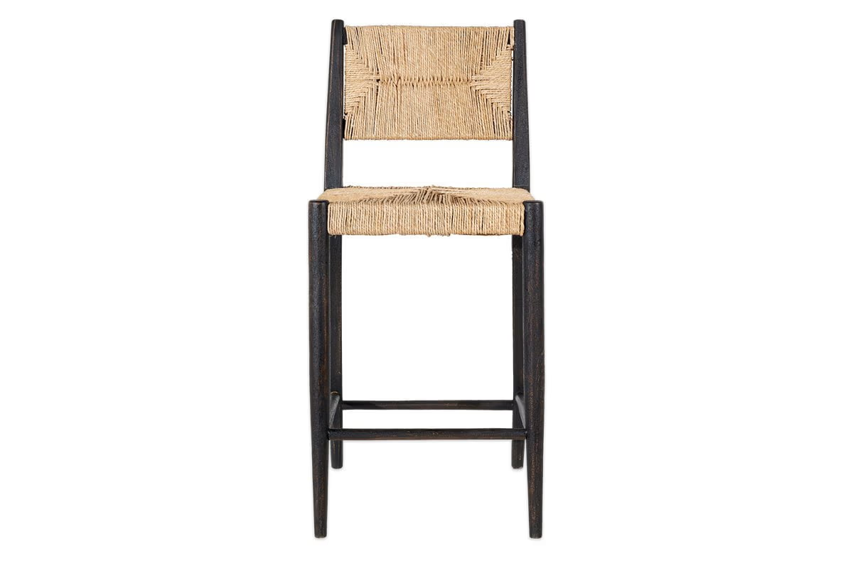 Nkuku - Lohanda Acacia & Munja Grass Counter Chair - Charcoal