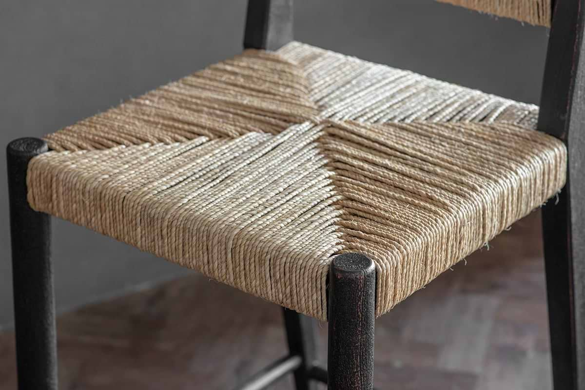 Nkuku - Lohanda Acacia & Munja Grass Counter Chair - Charcoal
