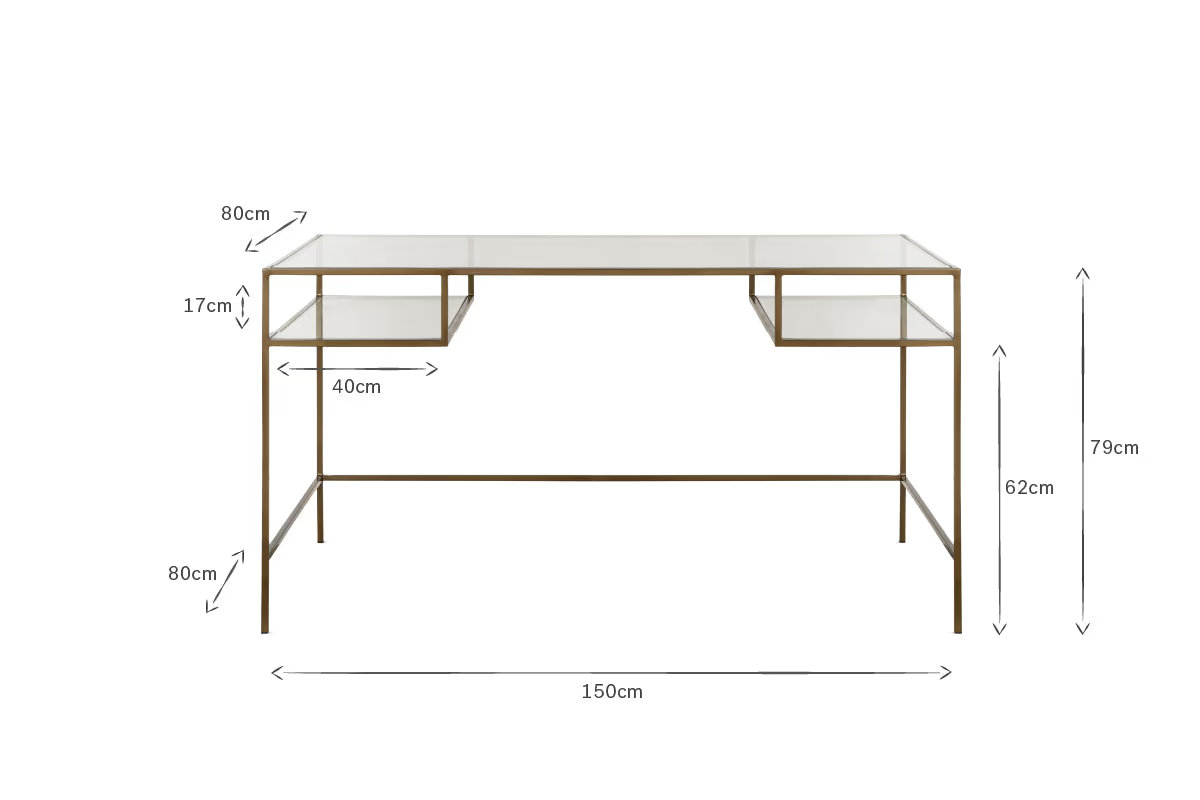 Nkuku - Nakuru Iron & Glass Desk